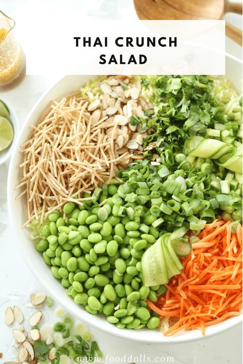 Cucumber Thai Salad Recipe Cucumber Thai Salad Recipe, Food Dolls Salad Recipes, High Fiber Asian Meals, Cucumber Thai Salad, Salad Recipes With Cucumber, High Fiber Salads, Easy Thai Salad, Fiber Salad, Rainbow Recipes