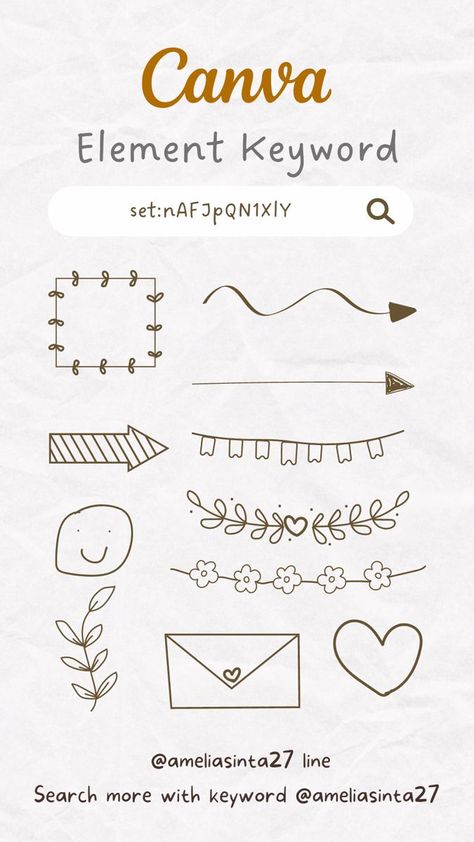 Canva element keyword for decorative line cli Canva Line Elements, Keyword Pin, Line Clipart, Doodle Font, Birthday Party Planner, Keyword Elements Canva, Journal Fonts, Canva Element Keyword, Canvas Learning