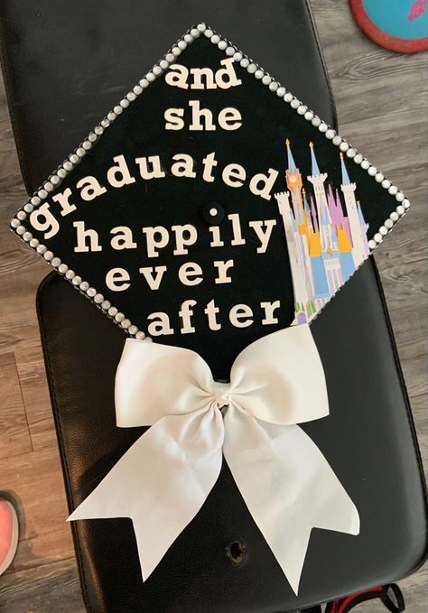 Winx Club Graduation Cap, My Little Pony Graduation Cap, Disney Graduation Cap Ideas High School, Cheer Graduation Cap, Disney Cap Decoration Graduation, Grad Cap College, And She Graduated Happily Ever After, Cap Quotes Graduation, Coraline Graduation Cap