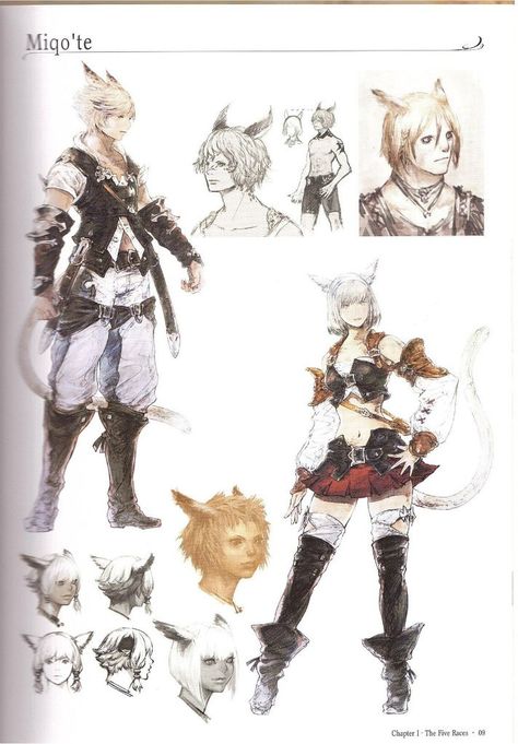 Ffxiv Official Art, Akihiko Yoshida Character Design, Ffxiv Concept Art, Ffxiv Miqo'te, Akihiko Yoshida, Artist Video, Realm Reborn, Final Fantasy Artwork, Final Fantasy Art