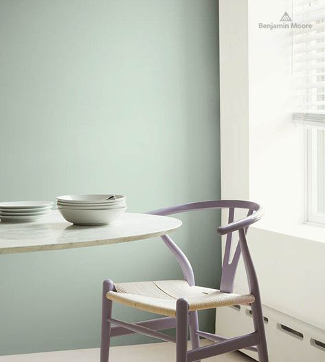 Color Trends & Color of the Year 2022 – October Mist 1495 | Benjamin Moore Morning Dew Benjamin Moore, Sage Paint, October Mist, Most Popular Paint Colors, Color House, Bath Paint, House Paint Color Combination, Layout Plan, Popular Paint Colors