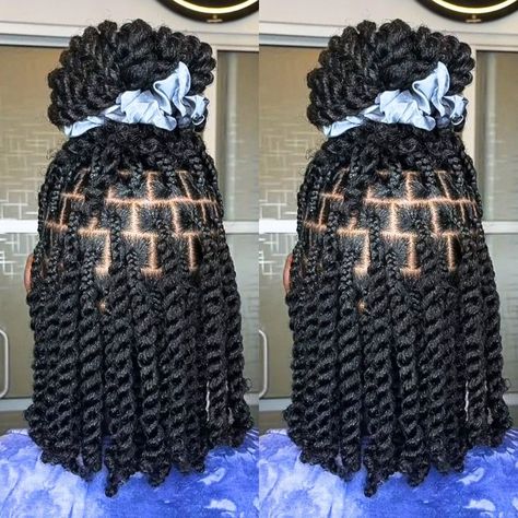 Fun Hippie Hairstyles You Can Try Today Black Women Braids Styles, Womens Twist Hairstyles, Two Strand Twist Natural Hair Medium, Twists With Natural Hair Only, Chunky Twists Hairstyles, Big Two Strand Twist Natural Hair, Twist Outs With Extensions, Two Stands Hairstyles, Different Types Of Twists Black Hair