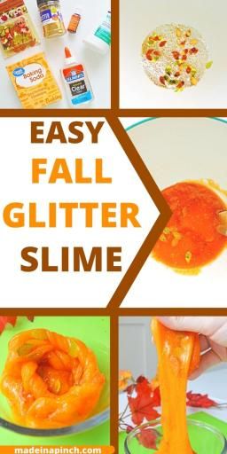 Thanksgiving Slime For Kids, Pumpkin Slime Recipe Easy, Thanksgiving Slime, Fall Slime, Pumpkin Slime, Diy Puffy Paint, Thanksgiving Activities Preschool, Clear Glue Slime, Slime Ingredients