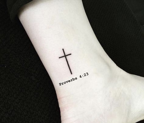 Proverbs 4 23 Tattoo, Psalm 61, Bible Verse Tattoos, Verse Tattoos, Typography Tattoo, Cross Tattoos For Women, Proverbs 4:23, Cross Tattoos, Hand Tattoos For Guys