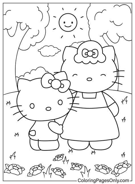 Celebrate Mom with a heartwarming and creative gift: a custom-colored Mother's Day coloring page! Choose from our wide variety of designs, and let her know how much you appreciate her with a one-of-a-kind work of art.
 
 #mothersday #coloringpages #mom #gift #art Coloring Hello Kitty, Hello Kitty Coloring Pages, Kitty Coloring Pages, Mom Coloring Pages, Kawaii Coloring Pages, Monster Truck Coloring Pages, Mermaid Coloring Book, Mothers Day Coloring Pages, Beautiful Coloring Pages