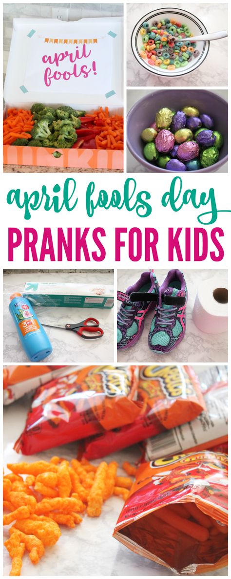 April Fools Day Pranks To Play on Kids! These are FUN kid-friendly pranks for kids! #passion4savings #aprilfools April Fools Tricks, April Fools Food, April Fools Day Pranks, Funny Pranks For Kids, Funny April Fools Pranks, Christmas Pranks, Food Pranks, Pranks To Pull, Easy Pranks