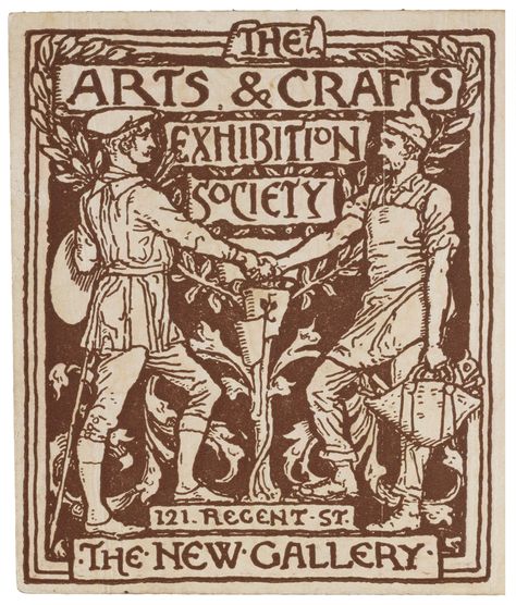 Detail from season ticket for the Arts & Craft Exihition Society - Walter Crane - 1890 - England - print Arts And Craft Movements, Art And Craft Movement Posters, Crane Art, Tattoo Poster, Tattoo Posters, Bloomsbury Group, Walter Crane, John Ruskin, William Morris Art