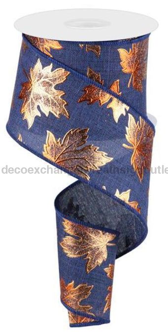 2.5" Wired Ribbon Collection - Elegance in Every Spool — DecoExchange® Orange Fall Decor, Fall Linen, Navy And Copper, Navy Ribbon, Linen Ribbon, Autumn Display, Mesh Ribbon, Printed Ribbon, Burlap Ribbon