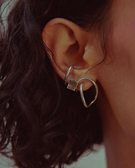 FARIS on Instagram: “Is it a stud? A hoop? A cuff? We’re not quite sure, either.” Faris Jewelry, Chemical Reaction, Metal Clay Jewelry, The Ear, Green Amethyst, Left Or Right, Statement Earrings, Everyday Essentials Products, Ear Cuff