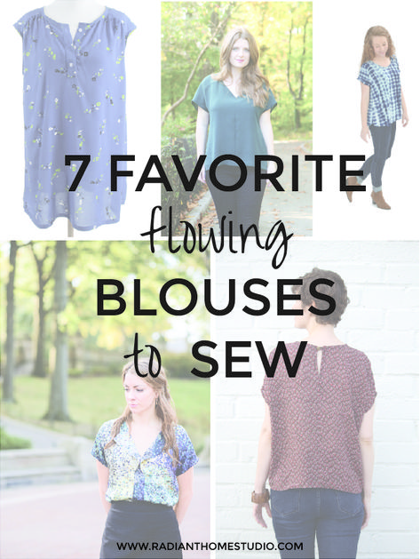 7 Flowing Blouses to Sew | Radiant Home Studio - some of the best indie sewing patterns for loose tops and blouses with patterns suggestions from True Bias, SewDIY, Liesl & Co., Hey June, Whitney Deal, Patterns for Pirates, and Cali Faye Collection Blouse Pattern Free, Diy Clothes Patterns, Patterns For Pirates, Blouse Tops Designs, Flowing Blouse, Sewing Blouses, Sewing Tops, Shirt Sewing Pattern, Sew Ins