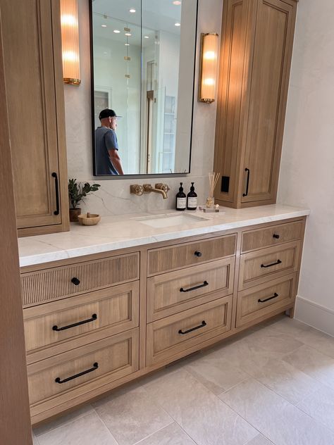 Bathroom Vanity Tall Side Cabinet, Bathroom Vanity Towers, Bathroom Vanity Tall Cabinet, Bathroom Towers Cabinets, Bathroom Vanities With Towers, Bathroom Countertop Cabinet Tower, Separate Vanity Bathroom, Double Sink Bathroom Vanity With Tower, His And Hers Vanity Master Bath