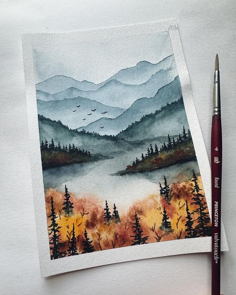 My Great Smokey Mountains National Park watercolor tutorial is LIVE on YouTube! Check it out at the link in my bio and happy painting! 🏔️🎨 #greatsmokymountains #greatsmokymountainsnationalpark #watercolormountains #watercolortrees #mountaintutorial #watercolordemo #watercolor #watercolorlandscape #watercolorpainting #youtube #youtuber #watercoloryoutube #watercoloryoutubetutorial #youtubeartist #youtubeart #watercolorlandscapepainting #fallpainting #blueridgemountains #tennesseemountains #w... Watercolor Mountains Tutorial, Watercolor Landscape Tutorial, National Park Watercolor, Park Watercolor, Smokey Mountains National Park, Happy Painting, Watercolor Workshop, Landscape Quilt, Watercolor Tutorial