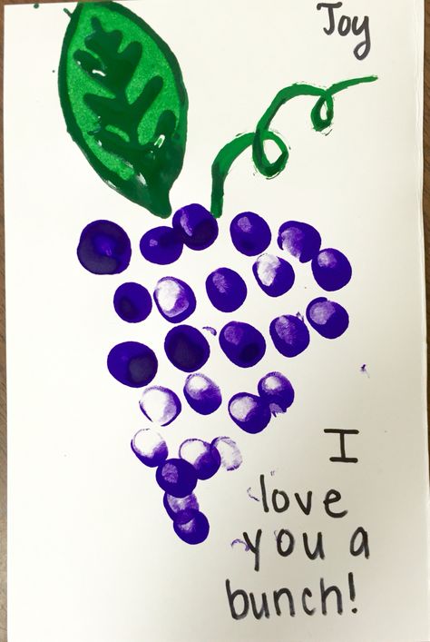 Grape Handprint Craft, Thumb Body Loves You Craft, Thumbody Loves You Craft, Thumbprint Art For Kids Thumb Prints, Mother’s Day Craft Fingerprint, Thumbprint Art, Grape Painting, Thumb Prints, Footprint Art