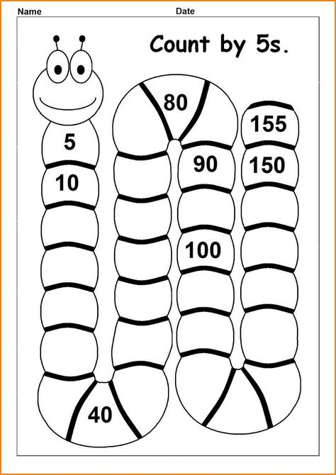 Skip Counting By 5, Counting By 5's, Math Patterns, Math Notebook, Skip Counting, Primary Maths, Math Work, Kindergarten Math Worksheets, School Worksheets