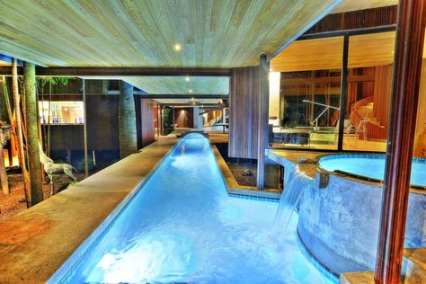 This Miami House Has an Actual Lazy River Running Through It- Cosmopolitan.com Lazy River Pool, Amazing Pools, Indoor Swimming Pool, Lazy River, Miami Houses, Dream Pools, Lap Pool, Indoor Swimming, River House