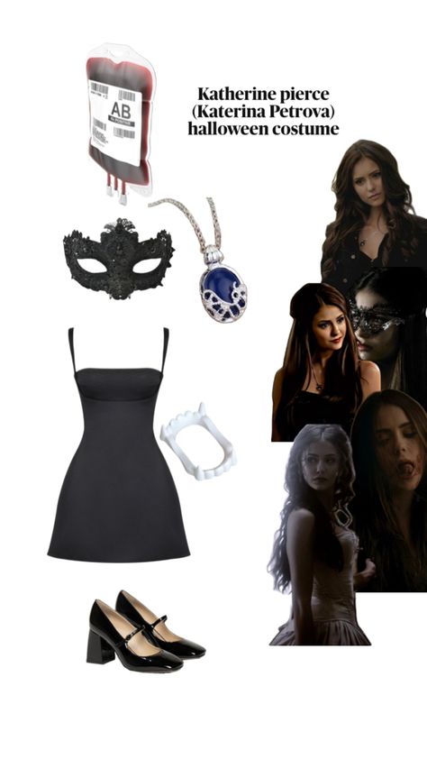 Katherine pierce (katerina petrova) the vampire diaries Halloween costume idea Katerina Petrova Halloween Costume, Vampire Katherine Pierce, Kathrine Price Costume, Katherine Costume Vampire Diaries, Catherine Vampire Diaries Costume, Katherine From Vampire Diaries Costume, Diy Vampire Halloween Costume, Katherine And Elena Costume, Cute Vampire Halloween Costumes