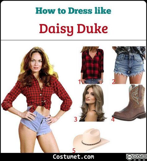 Daisy Duke (The Dukes of Hazzard) Costume Dukes Of Hazzard Costume, Daisy Duke Costume, Daisy Duke Outfit, Daisy Duke Shorts, Catherine Bach, Team Costumes, Diy Costumes Women, Daisy Duke, Dukes Of Hazzard