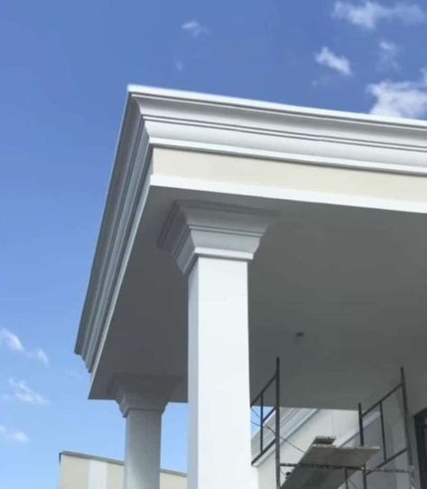 Corniche Design, Pillar Design Interior, Parapet Design, House Pillar Design, Portico Design, House Window Design, Cornice Design, House Outer Design, House Roof Design