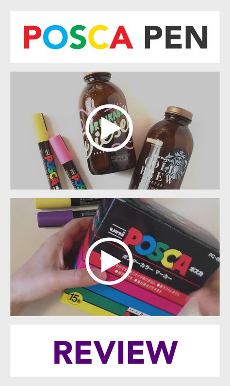 3 minutes review of POSCA paint markers and some quick projects ideas to inspire your next craft creation! Marker Projects, Posca Paint Markers, Posca Paint Pens, Pen Projects, Quick Projects, Painted Glass Bottles, Posca Marker, Brown Bottles, Surfboard Art