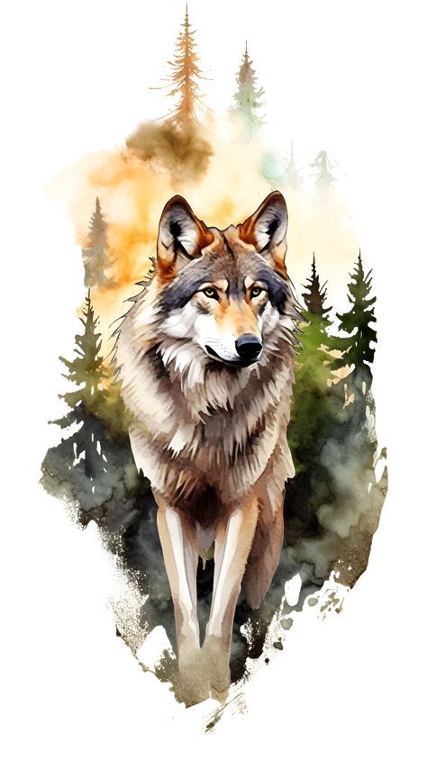 Watercolor Art Paintings Beautiful, Detailed Art Drawings, Wolf Art Tattoo, Wolf Art Wallpaper, Wolf Phone Wallpaper, Wolf Illustration Art, Watercolor Wolf Painting, Wolf Art Painting, Wolf Watercolor Painting