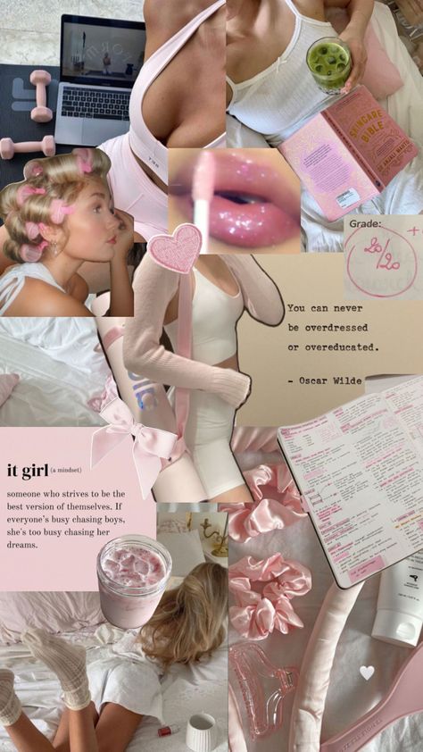 Collage, Pink, White