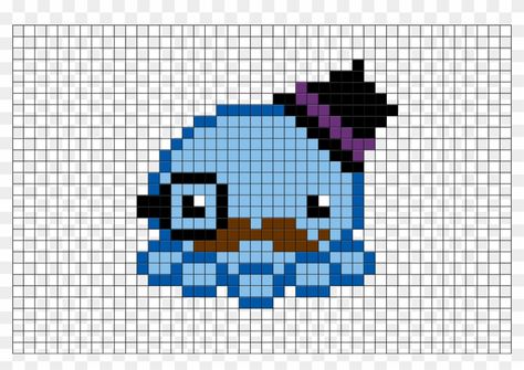 Minecraft Octopus, Octopus Pixel Art, Art Octopus, Hama Art, Pixel Art Tutorial, Pixel Drawing, Diy Perler Bead Crafts, Tapestry Crochet Patterns, Minecraft Pixel Art