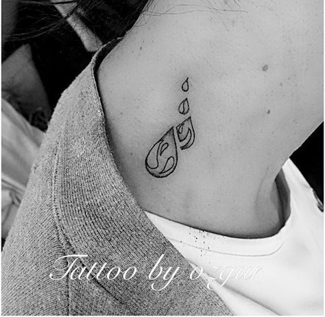 Water drops tattoo #tattoobyozgur Water Drop Tattoo Ideas, Water Droplets Tattoo, Raindrop Tattoo Water Droplets, Rain Drop Tattoo Ideas, Water Drops Tattoo, Rain Drops Tattoo, Rain Drop Tattoo, Small Water Tattoo, Raindrop Tattoo