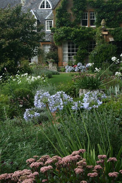 Coton Manor, British Manor, Blue Windows, Manor Garden, English Manor Houses, Famous Gardens, English Country Style, British Garden, English Country Gardens