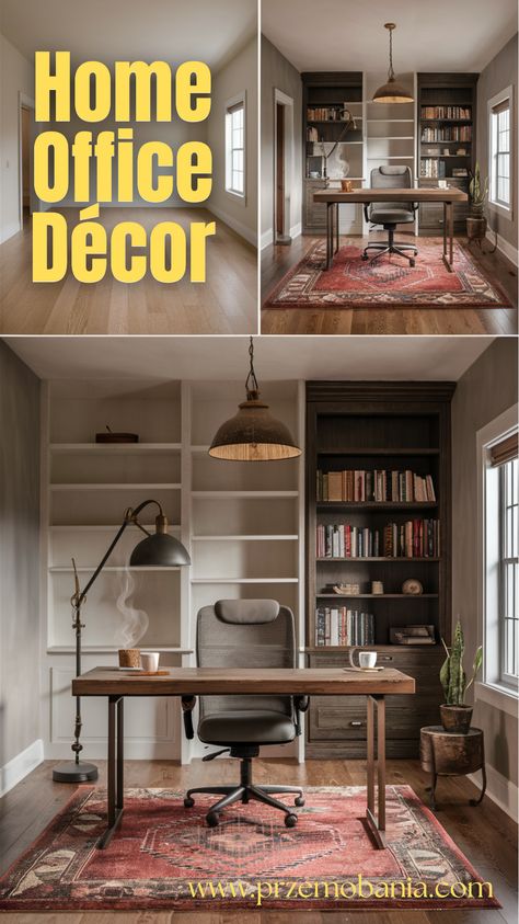 Revamp your small home office with creative decor ideas. Find inspiration in small home office design and decor that enhances both productivity and comfort. Explore indoor design and home décor tips to make your small working space efficient and stylish, perfect for any home office setup.

#design #smallspaces #smallhomeofficeinspiration #indoordesign #homedécor #homeofficedecor #smallhomeoffice #homedecor #smallworkingspace #smallworkspacedecor Small Working Space, Contemporary Study Room, Office Decor Creative, Small Home Office Design, Modern Study Rooms, Working Room, Small Workspace, Study Room Design, Cozy Home Office