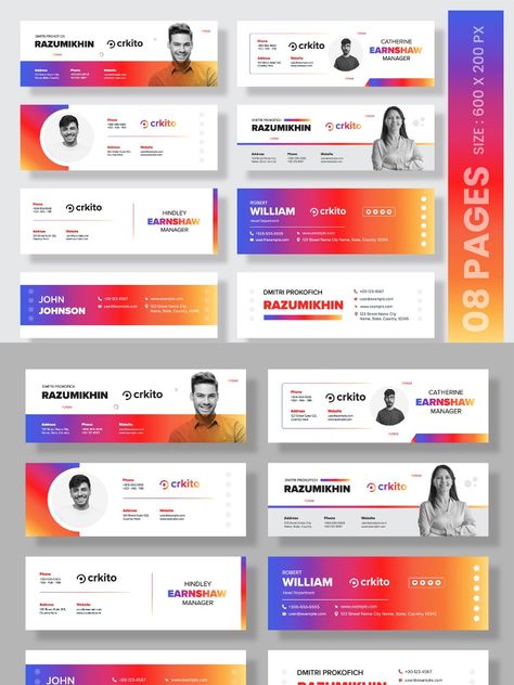 Colorful Email Signature Template Corporate Identity Email Signatures Ideas, Email Header Design Ideas, Email Signature Design Inspiration, Email Header Design Banners, Email Signature Design Creative, Email Signature Ideas, Corporate Email Signature Design, Minimal Email Signature, Free Email Signature Template