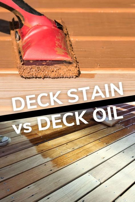 When you are choosing between decking oil and decking stain, you’ve likely wondered what the difference is between the two types of stain. Learn about the benefits, disadvantages, advantages, and differences between decking oil and decking stain before your next project. Back Deck Refresh, Staining A Deck Diy, How To Stain A Deck, Deck Staining Ideas, Refinish Deck, Deck Refresh, Stain A Deck, Deck Redo, Best Deck Stain