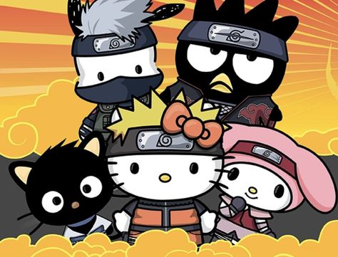 Naruto X Sanrio, Naruto Drawing, Twitter News, Badtz Maru, Naruto Drawings, Friends Characters, S Art, Hello Kitty Collection, Blind Bags