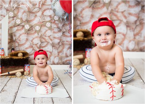 Baseball Themed First Birthday, Diy Cake Smash Photoshoot, Diy Cake Smash, Diy Smash Cake, Smash Cake Session, First Birthday Smash Cake, Cake Smash Photoshoot, Baseball Theme Birthday, Smash Photoshoot