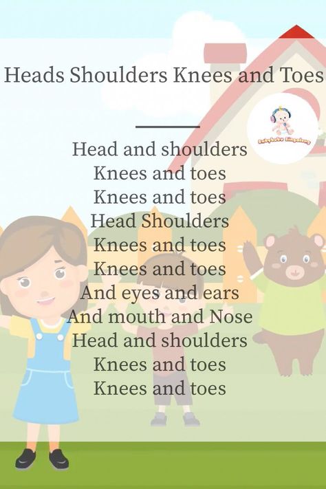 Head Shoulders Knees &Toes Nursery Rhymes Lyrics Nursery Organization Diy, Head Shoulders Knees And Toes, Nursery Set Up, Nursery Rhymes Poems, Rhymes Lyrics, Nursery Rhymes Lyrics, Duck Nursery, Rhymes Video, Nursery Mural