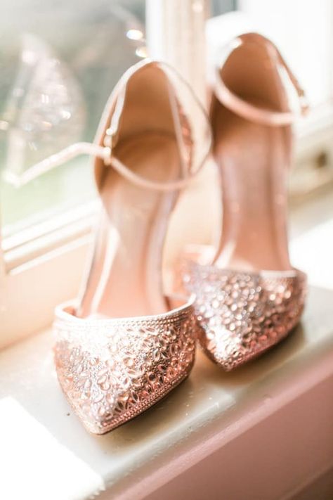 Rose Gold Bridal Shoes Rose Gold Bridal Shoes, Wedding Shoes Rose Gold, Comfy Wedding Shoes Rose Gold, Sparkly Wedding Shoes Rose Gold, Rose Gold Shoes Heels, Luxury Rose Gold Glamorous Heels, Rose Gold Glitter Heels, Gold Bridesmaid Shoes, Rose Gold Wedding Shoes