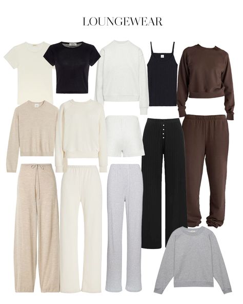 Looking for cozy loungewear sets and staples for travel? Then shop this Loungewear I’m Loving 🤎 cozy fleece sweatpants and joggers, cashmere lounge set, cotton baby tee’s, cashmere sweater, and pointelle sleep set. If you are in need of stylish outfit ideas for spring, then I'm your girl. Tap to shop these timeless loungewear sets I'm loving and check out more of my minimal style. Cashmere Sweatpants Outfit, Old Money Aesthetic Loungewear, Old Money Lounge Wear, Lounge Wear Outfit Ideas, Classy Loungewear Outfit, Winter Lounge Outfit, Sophisticated Loungewear, Chic Loungewear Outfits, Loungewear Capsule Wardrobe