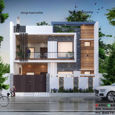 Latest 3D house design with exterior lighting. Beautiful view in day and night. Latest House Designs 2024, 3d House Design, Elevation Ideas, 3 Storey House Design, Building Elevation, House Design Exterior, Latest House Designs, Villa House, 3d House