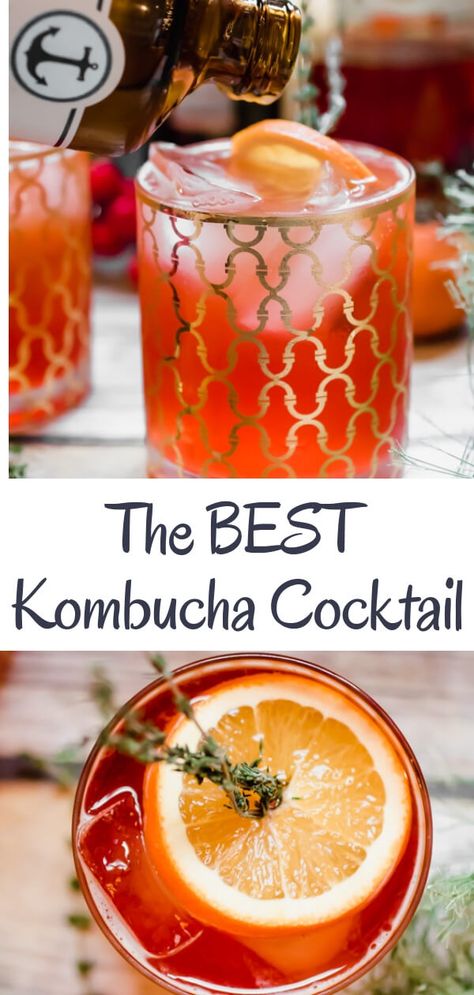 Cocktails Healthy, Best Kombucha, Healthy Cocktail Recipes, Kombucha Cocktail, Kombucha Recipe, Healthy Cocktails, Single Recipes, Real Ingredients, Holiday Cocktails