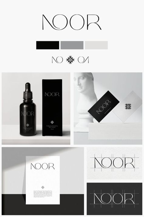 Make Up Brands Logos, Perfume Identity Design, Perfum Logo Idea, Make Up Brand Name Ideas, Visual Concept Design, Minimal Branding Design Visual Identity, Graphic Studio Logo, Cosmetic Brand Identity, Black And White Brand Identity