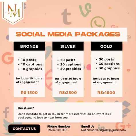 Unlock stress-free social media management with our Bronze, Silver, or Gold packages! Get a full month of expert social media services for a one-time cost. Let Notion Marketing handle your marketing while you focus on your business – we’re the best in town! For More Information ✍ 📲 +92 341 2100385 📩 notionmarketing789@gmail.com #socialmediapackages #marketingmadeeasy #bronzesilvergold #monthlymarketing #socialmediamanagement #bestmarketingdeals #digitalmarketingpro #brandexpansion #digit... What Is Social Media Management, Social Media Manager Service Packages, Social Media Manager Pricing Packages, Social Media Packages Pricing, Social Media Management Packages, Social Media Packages, Social Media Management Services, Future Job, Christmas Promotion