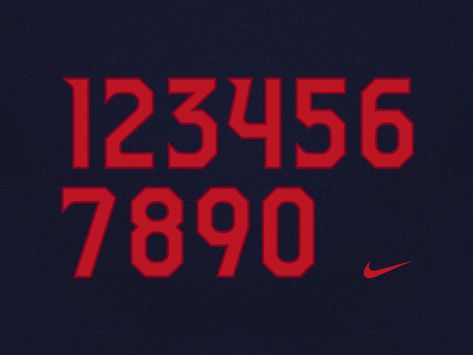 Arizona Football Uniform Number Set by Jason Wright on Dribbble Football Fonts, Jersey Font, Arizona Football, Football Numbers, Numbers Typography, Sports Numbers, Font Ideas, Number Sets, Sports Design Inspiration