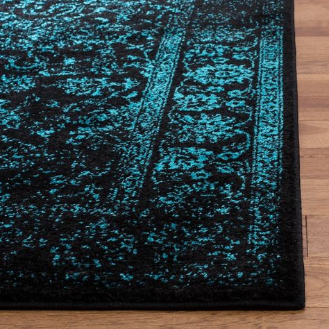 Rose Rug, Floral Area Rug, Teal Rug, Safavieh Rug, Teal Area Rug, Lodge Style, Rug Black, Rustic Lodge, Floral Area Rugs