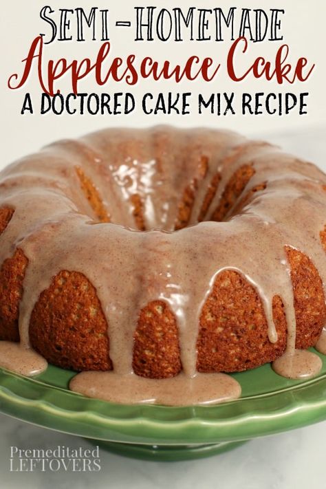 Applesauce Spice Cake Mix Recipes, Cakes Using Applesauce, Apple Sauce Bundt Cake, Cakes With Applesauce, Applesauce Bundt Cake Recipes Easy, Spice Cake Mix With Applesauce, Apple Sauce Pie Recipe, Box Cake With Applesauce, Spice Cake Recipes Boxed With Applesauce