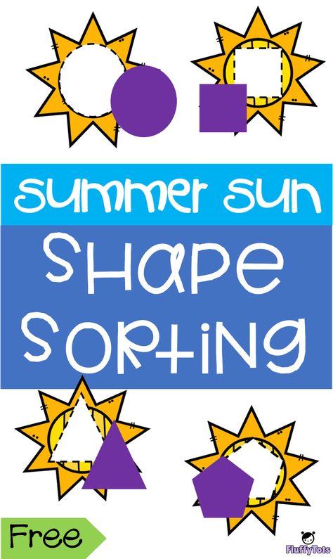 Summer Sun Shape Sorting Printable| Let's have fun with summer with this Sun Shape Sorting! Perfect for toddler age, preschool and pre-K! #toddleractivities Summer Weather Activities Preschool, Summer Theme Math Activities Preschool, Fun In The Sun Activities For Toddlers, Sun Math Activities Preschool, Summer Toddler Lesson Plans, Fun In The Sun Activities For Preschool, Sunshine Activities Preschool, Sun Lesson Plans Preschool, Sun Activities For Toddlers