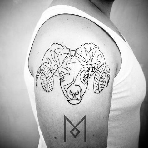 #blackworkerssubmission #blacktattooart #blxckink #singleline #moganji Mo Ganji Tattoo, Continuous Line Tattoo, Mo Ganji, Ram Tattoo, One Line Tattoo, 7 Tattoo, Single Line Art, Single Line Tattoo, Aries Tattoo