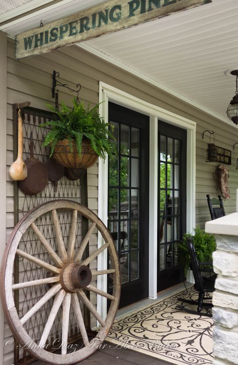 How to make your Front Porch Amazingly Inviting Rustic Porch Ideas, Farmhouse Front Porch Decorating, Farmhouse Front Porch Decor, Farmhouse Front Porch Ideas, Rustic Front Porch, Farmhouse Porch Decor, Porch Design Ideas, Building A Porch, Rustic Porch