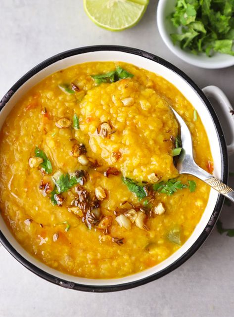 Everyday Masoor Dal Recipe - Fun FOOD Frolic Massor Dal Recipe, Masoor Dal Recipe, Indian Dal Recipe, Dal Curry, Kachumber Salad, Stovetop Pressure Cooker, Jeera Rice, Dal Recipe, Chapati