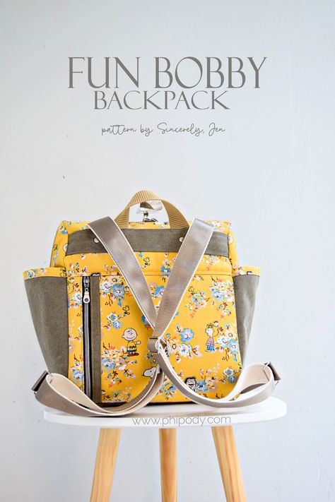 Backpack Pattern Sewing, Tula Pink Fabric, Slouchy Bag, Free Tote, Backpack Pattern, Patterned Backpack, Free Day, Back Bag, Bag Patterns To Sew