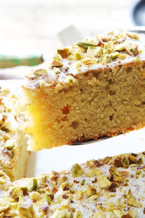 Almond Cake With Cardamom and Pistachio Recipe - NYT Cooking Passover Desserts, Pistachio Recipes, Flourless Cake, Pistachio Cake, Almond Flour Recipes, Passover Recipes, Almond Cake, Nyt Cooking, Persian Food