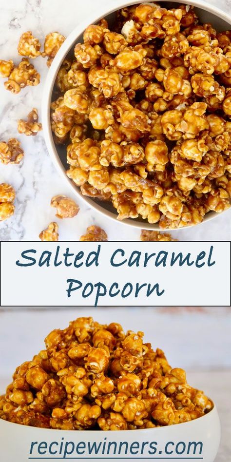 Popcorn Recipes Easy, Popcorn Salt, Caramel Corn Recipes, Chocolate Covered Raisins, Popcorn Recipes Caramel, Salty Caramel, Salted Caramel Popcorn, Popcorn Recipe, Caramel Corn